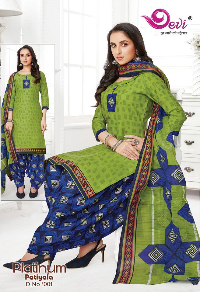 Devi Platinum Patiyala 1 Wholesale Ready Made Indo Cotton Dress Collection
